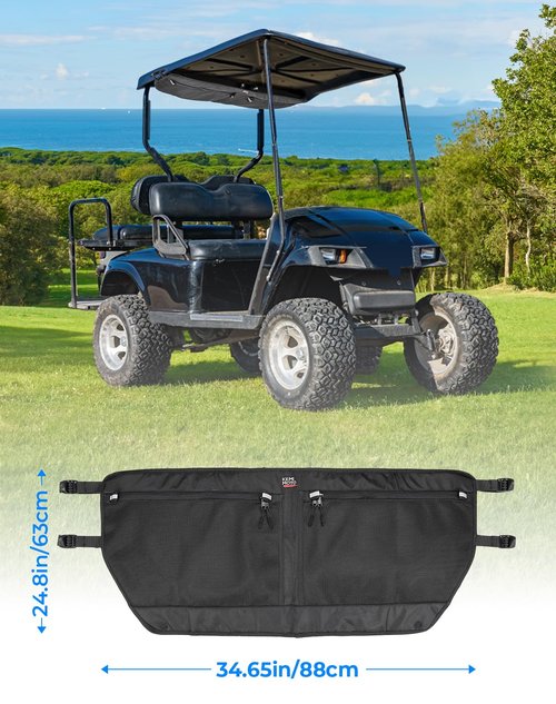 KEMIMOTO Golf Cart Overhead Storage Bag Compatible with 2 Passenger OEM EZGO TXT 1993-2013, 1680D Ceiling Mesh Bag Organizer, No Drilling Required, Black
