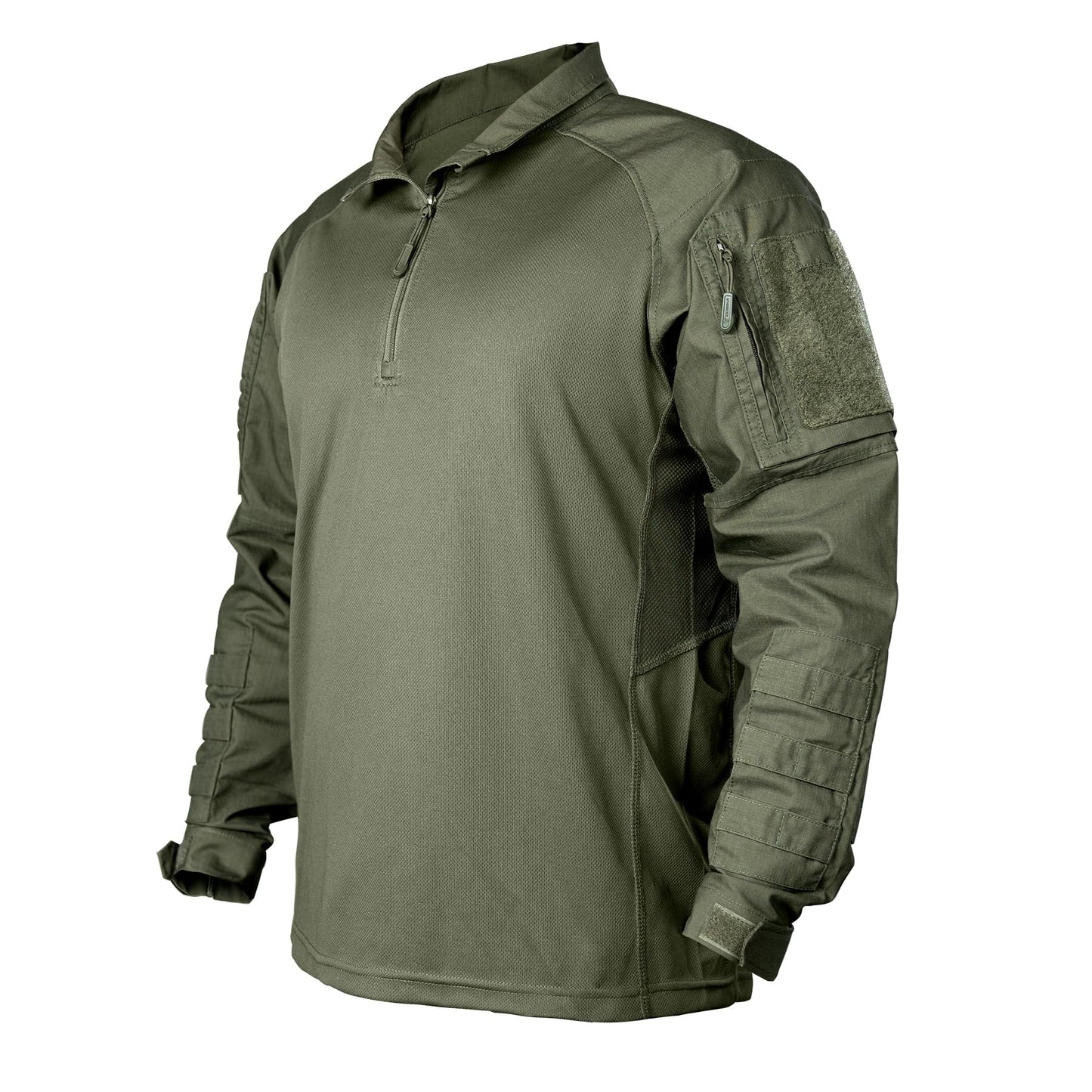 IDOGEAR Men’s Combat Shirts Tactical Long Sleeve Shirt with Elbow Pads Military BDU Shirts with Pockets Airsoft Clothing(Ranger Green,Medium)