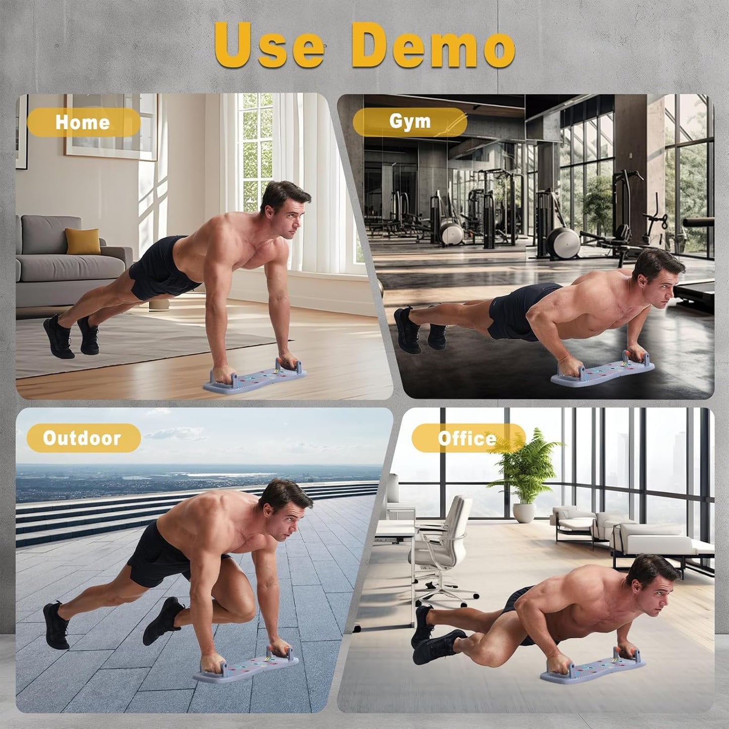 HOTWAVE Push Up Board, Portable Pushup Board for Men, Foldable Push Up Bar