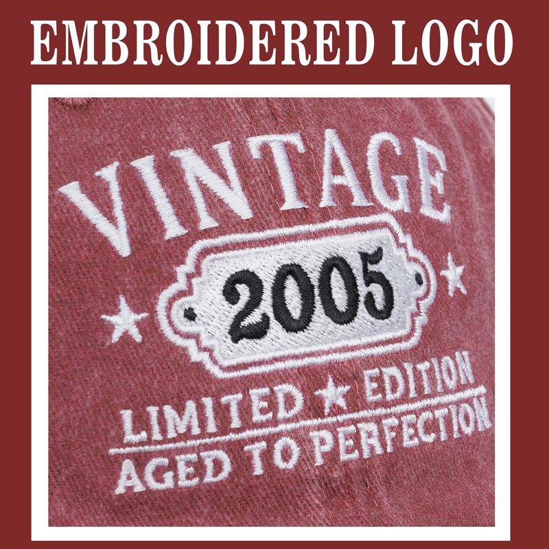 21st Birthday Gifts for Her Him Vintage 2005 Hats Turning 21 Gift Ideas for Men Women Black Hat (Red)