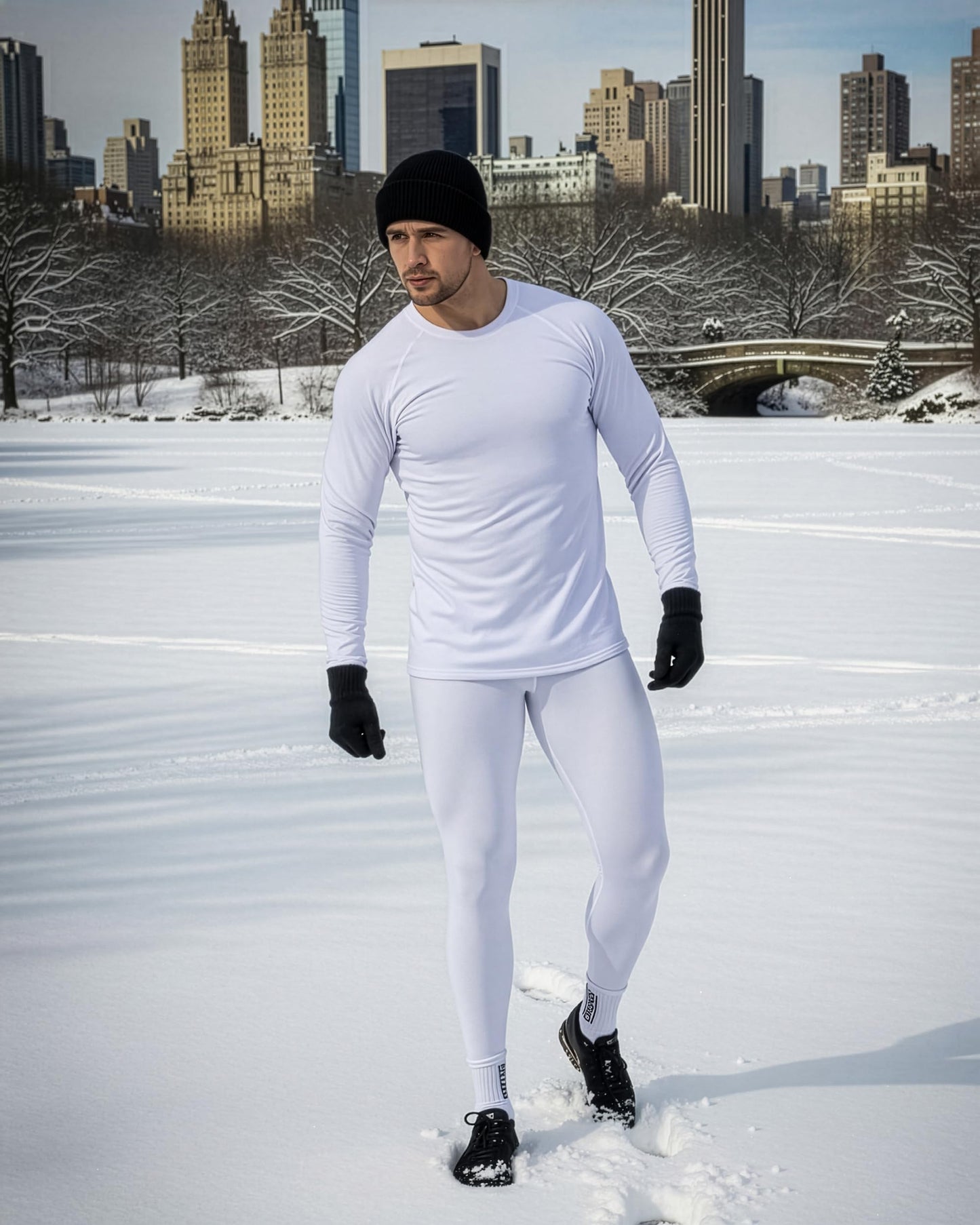 DRSKIN 3 Pack Men's Thermal Compression Pants Tights Fleece Lined Base Layers Underwear Workout Sports Athletic Winter (HOT Classic (B01 2P+WH 1P), L)