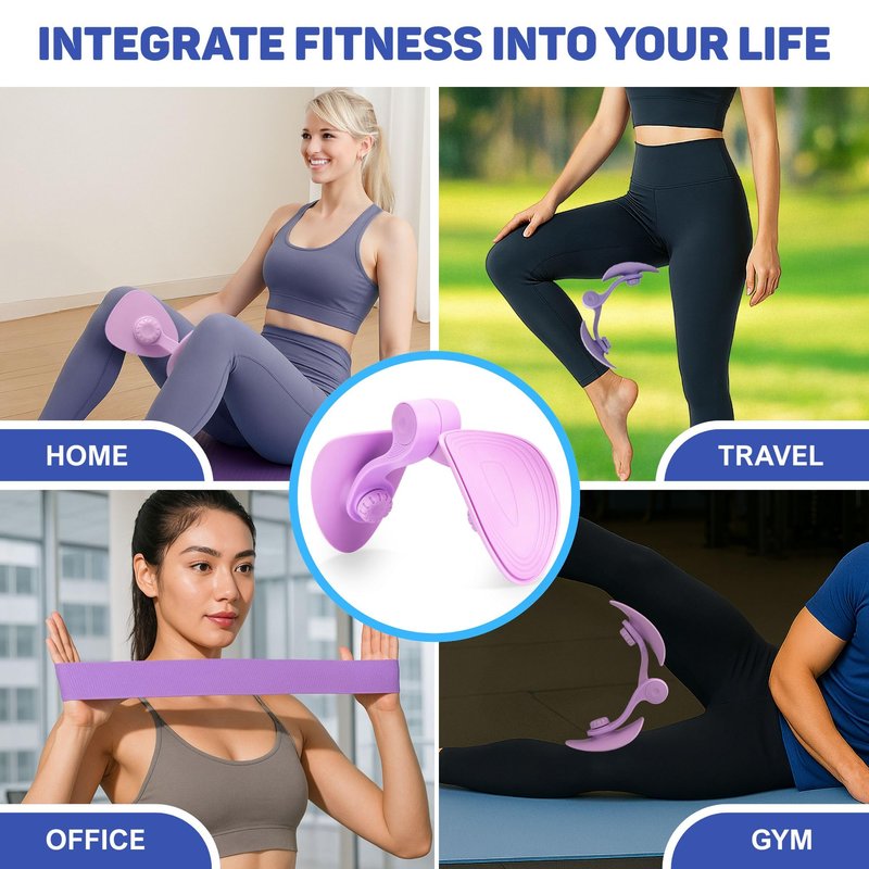 Thigh Master for Women – 29 LB Resistance Inner Thigh Exerciser with Figure 8 Band & Leg Band – 3-in-1 Thigh Trainer Set for Home Workouts, Leg Toning, Postpartum Recovery & Core Strength Training
