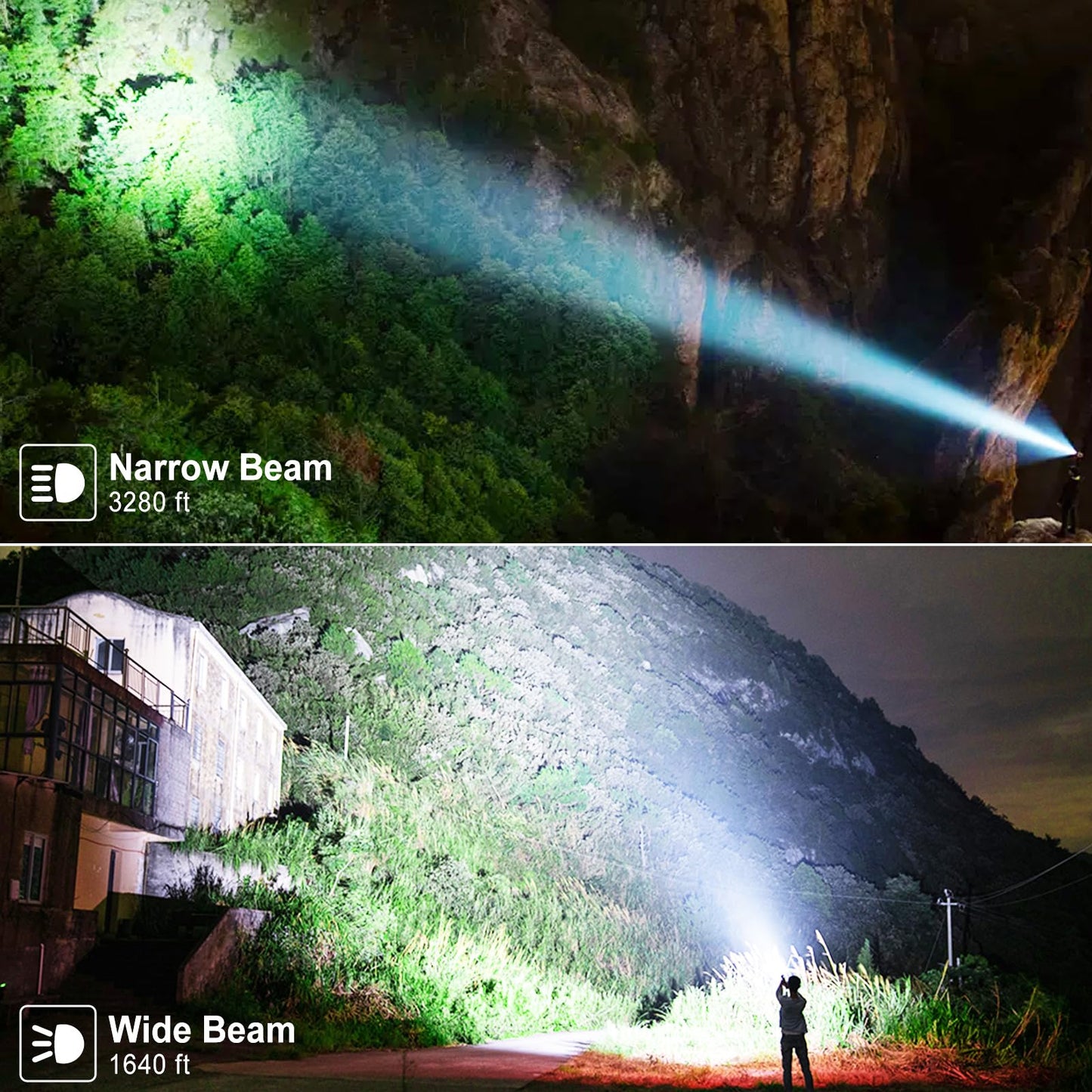 Alicegirl Rechargeable Flashlights 99000 High Lumens 2 Pack, Led Super Bright Flashlight with 5 Modes & IPX7 Waterproof, 15H Running Time, High Powered Flash Light for Home Camping Home Emergencies