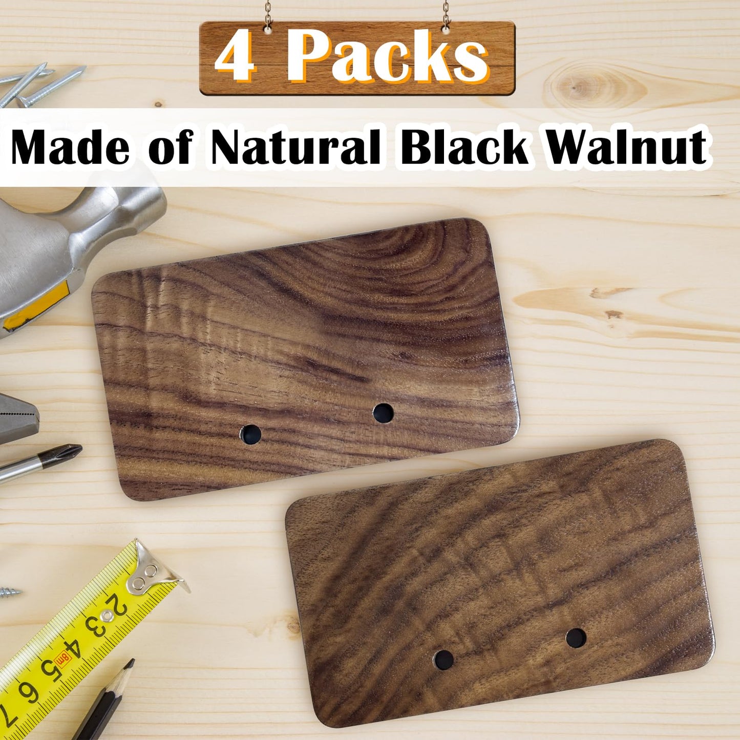 Basketball Holder Wall Mount, Black Walnut Ball Storage Wall Decorations for Basketball, Football, Soccer, Volleyball Collection, Stylish Basketball Rack Display for Home Decor (Black Wood-4 Packs)