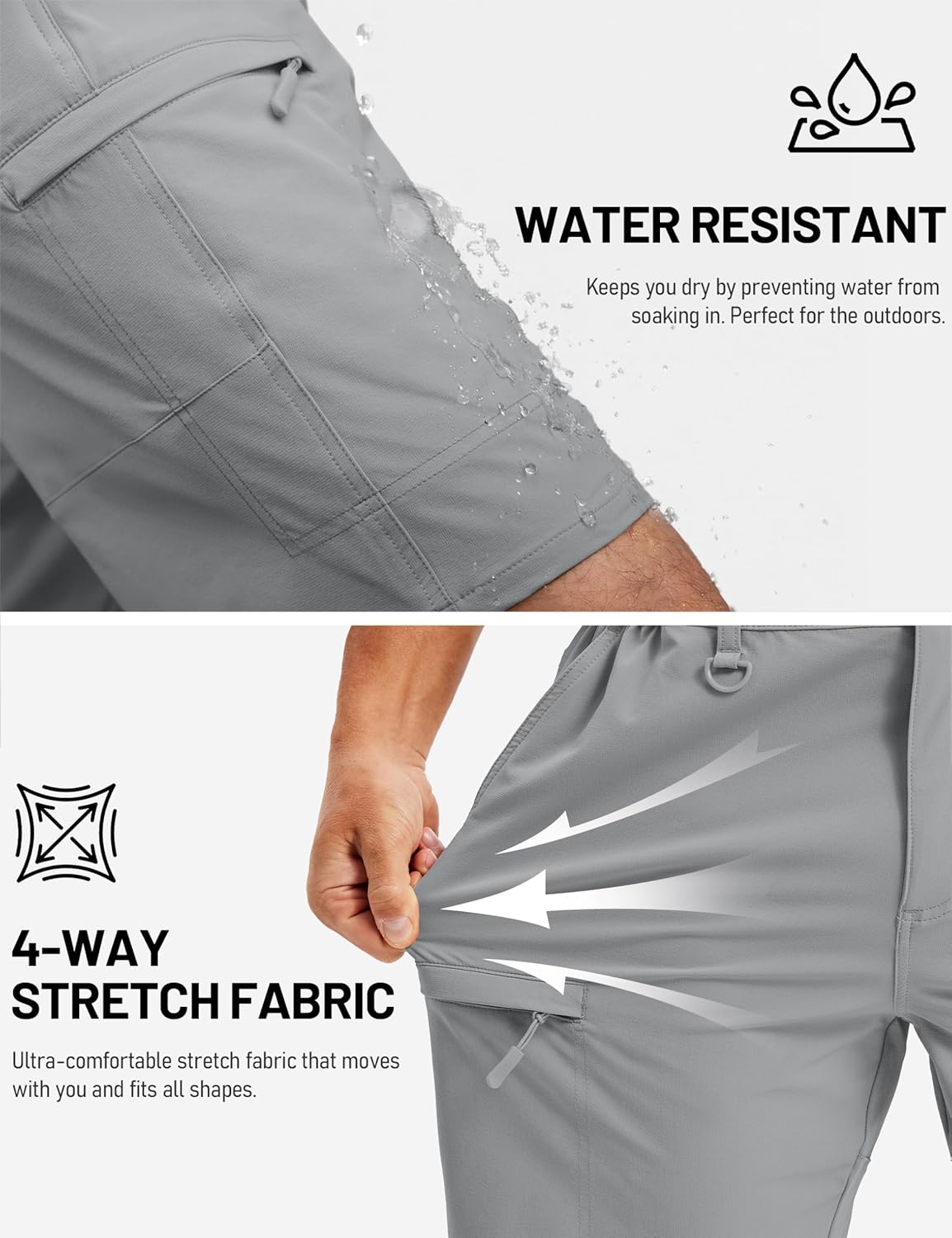 TACVASEN Men's Hiking Cargo Shorts - Quick Dry Lightweight Tactical Shorts with Multi Pockets | Outdoor & Fishing