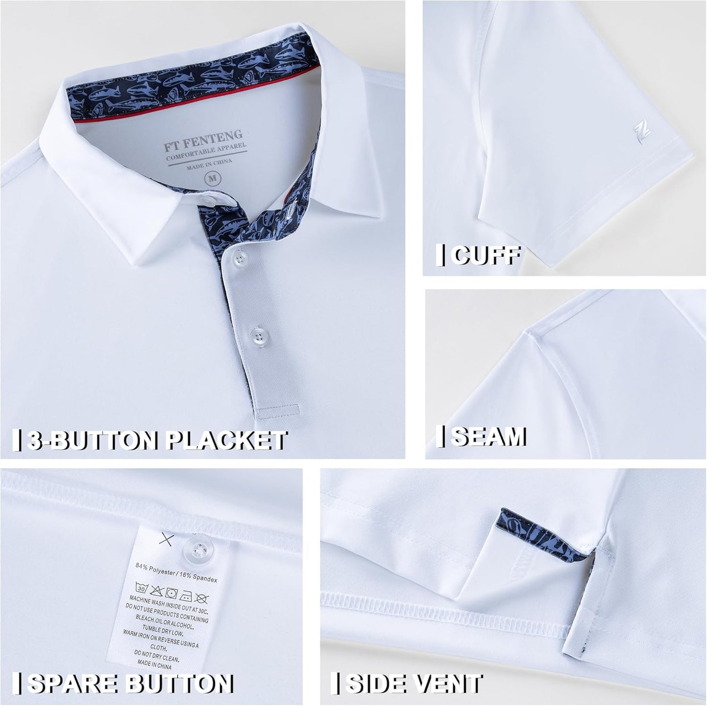 Skiennix Men's Polo Shirt - Short Sleeve Casual Dry Fit Golf Shirt | Stylish Solid Colors