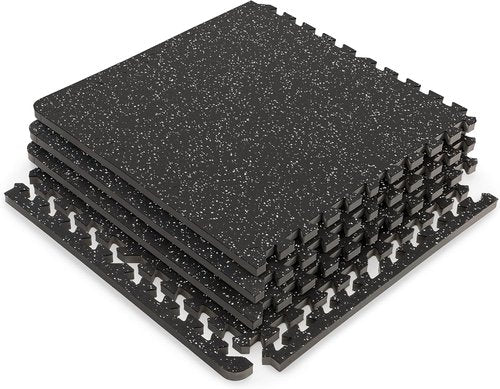 Marcy Interlocking EVA Foam Gym Floor Mat - Dual Density Rubber for Exercise Equipment | MAT-40