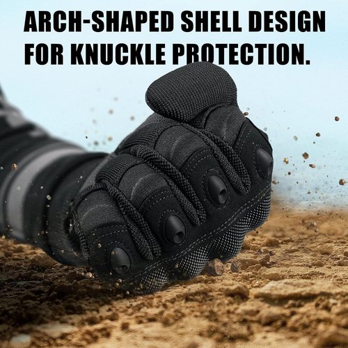 Cierto Motorcycle Gloves - Touch Screen Tactical Full Finger Gloves with Hard Knuckles | Adjustable Wrist for Riding & Climbing