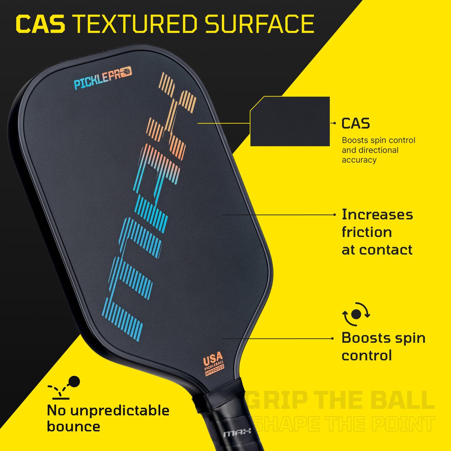 Premium Carbon Fiber Pickleball Paddles – Thermoformed Pickleball Paddle, Pro Tournament, USAP Approved, Spin Control Power Pickle Ball Paddle, Cover Included