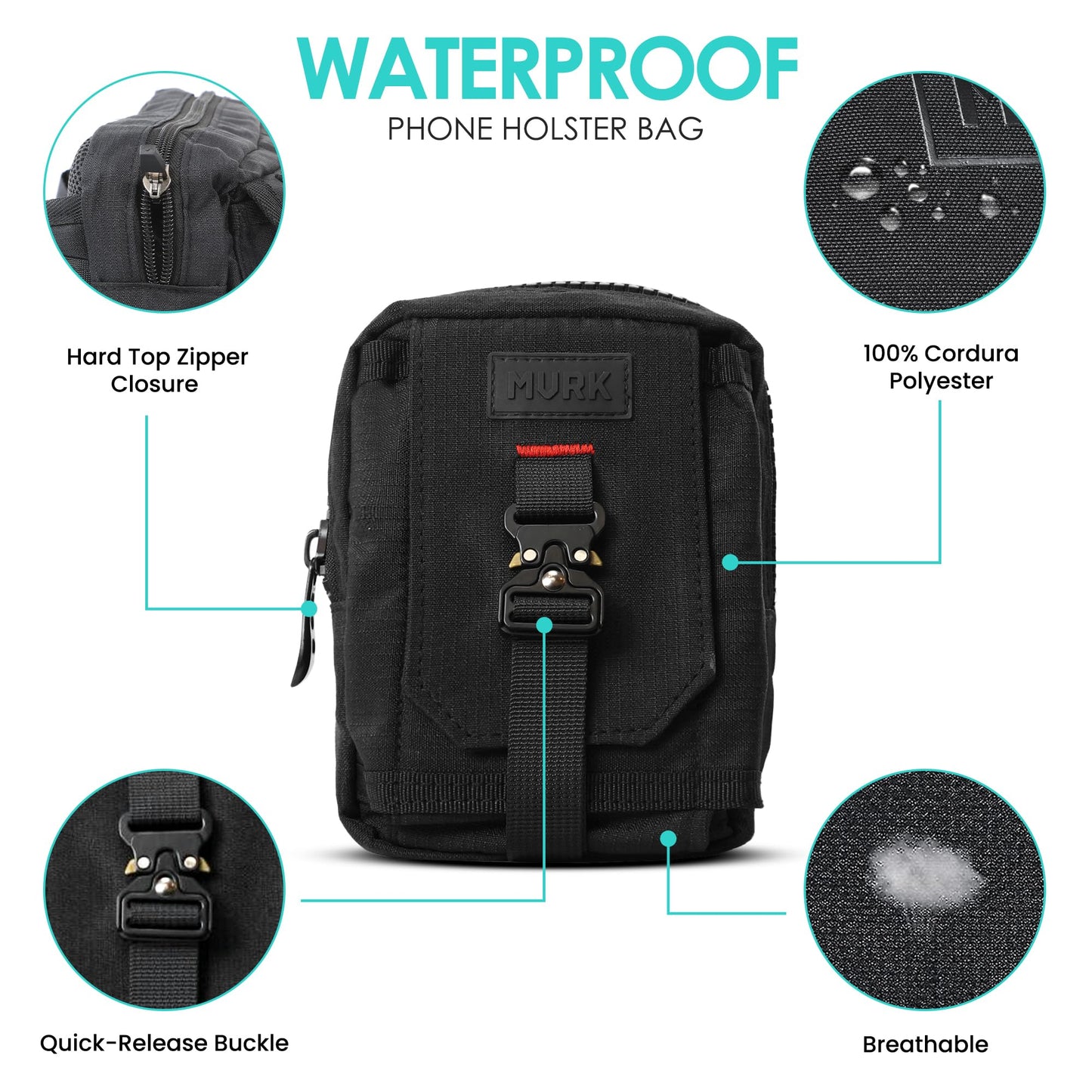 MVRK Phone Holder - Small Crossbody Shoulder Bag - Tailored to Snugly Fit Both iPhones and Androids - Also Fits Passport & Wallet, Ideal for Running, Walking, Hiking, and Biking Adventure