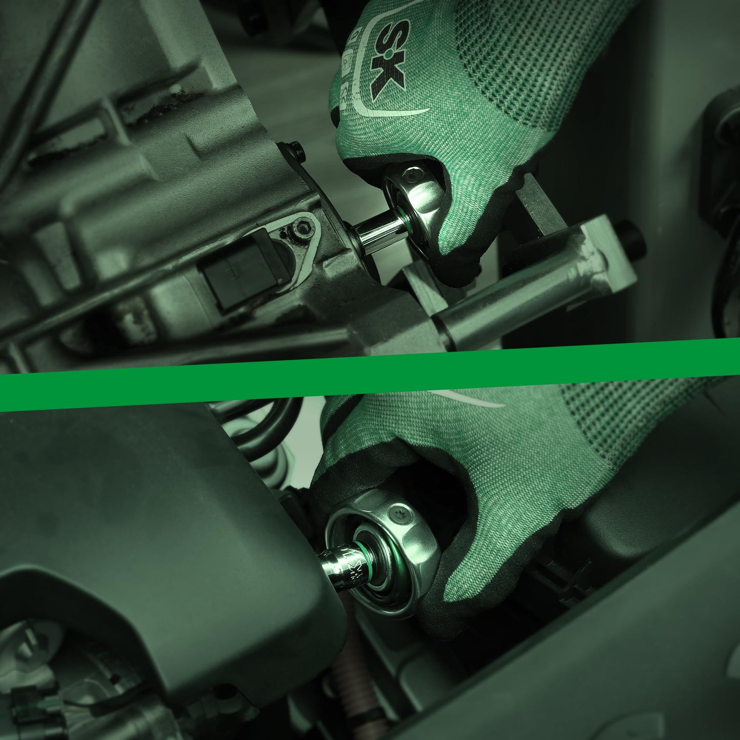 SK 1/4" Drive Gimbal Ratchet, 72 Tooth Gimbal Palm Ratchet, with Reversible Lever, Ideal for Tight Space