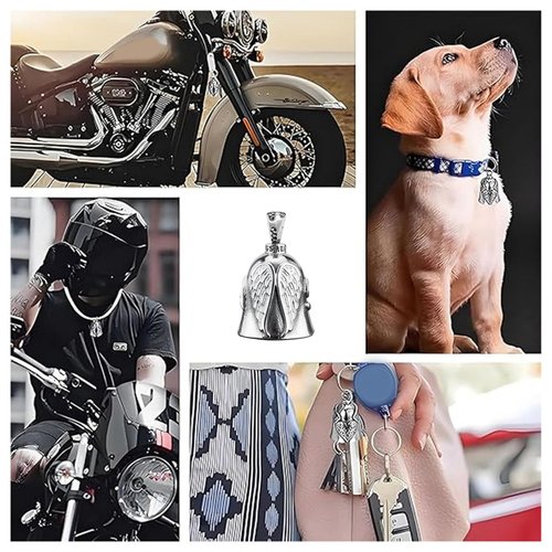 Phidinova Motorcycle Guardian Bell, Lucky Protection with Loud Clear Ring Durable Zinc Alloy for Bikes Riders Pets, Backpacks & Keys