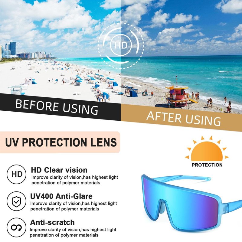 Karsaer Vision Men Women Sports Sunglasses Cycling Glasses Baseball Sunglasses for Youth Kids Teens Boys Girls