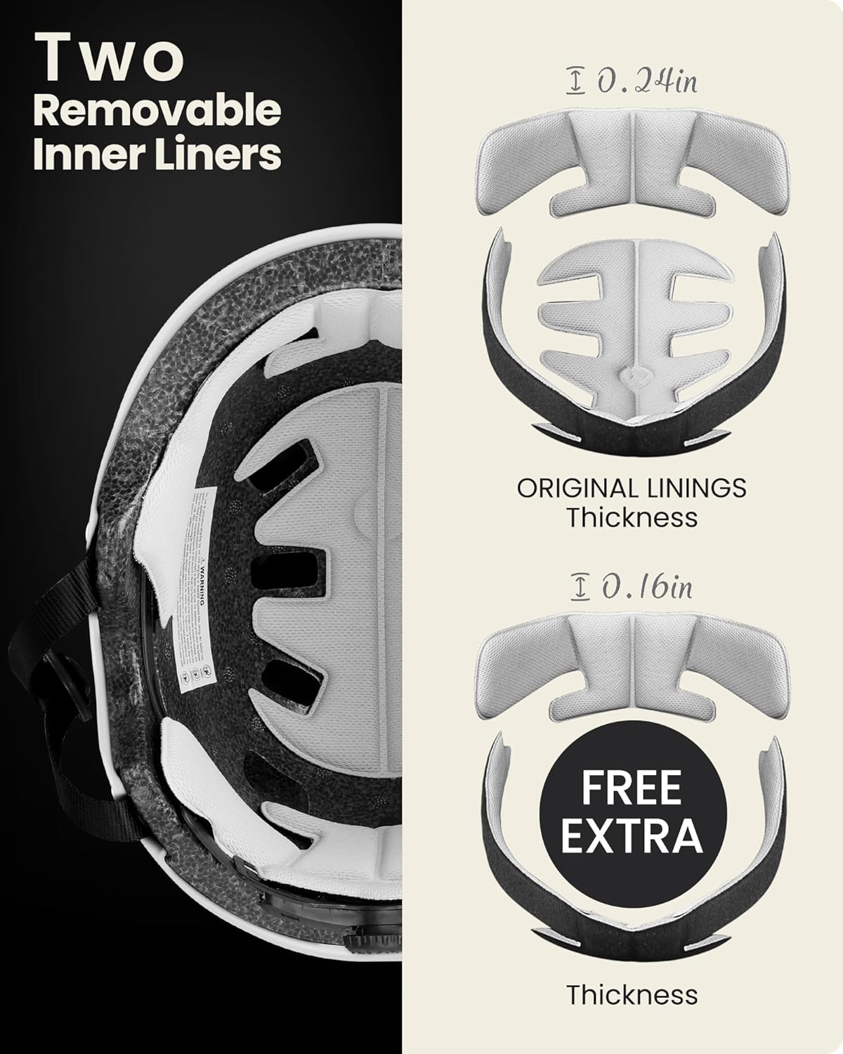 OutdoorMaster Helmet - Multi-Sport Cycling & Skateboarding with Removable Liners | Ventilated Design for All Ages