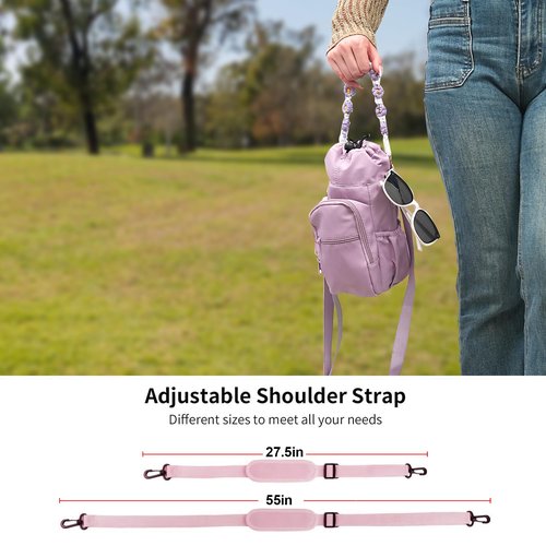Wongeto Water Bottle Holder with Strap,25oz/40oz/64oz Water Bottle Carrier Sling Bag with Phone Pocket Crossbody Adjustable Shoulder with Hand Strap for Walking(Purple)