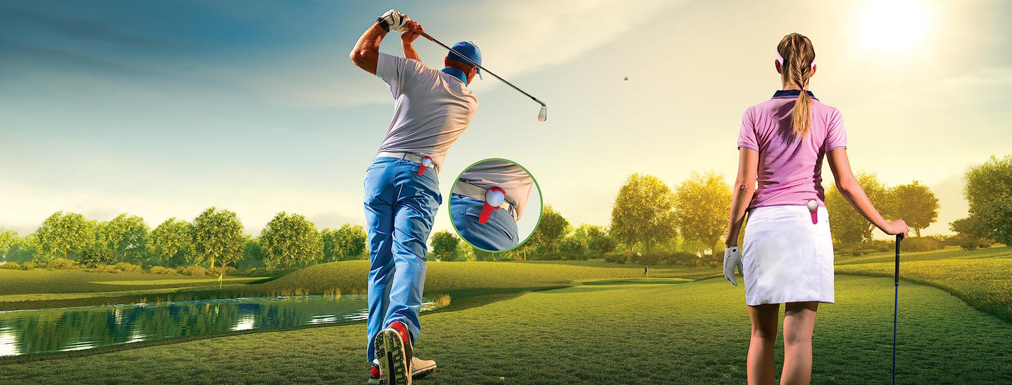 BALL POP Golf Ball Holder & Ball Marker for Waistband, Skirt, and Belt - Unique Fun Golf Accessory Gift for Men, Women, & Kids | Pink