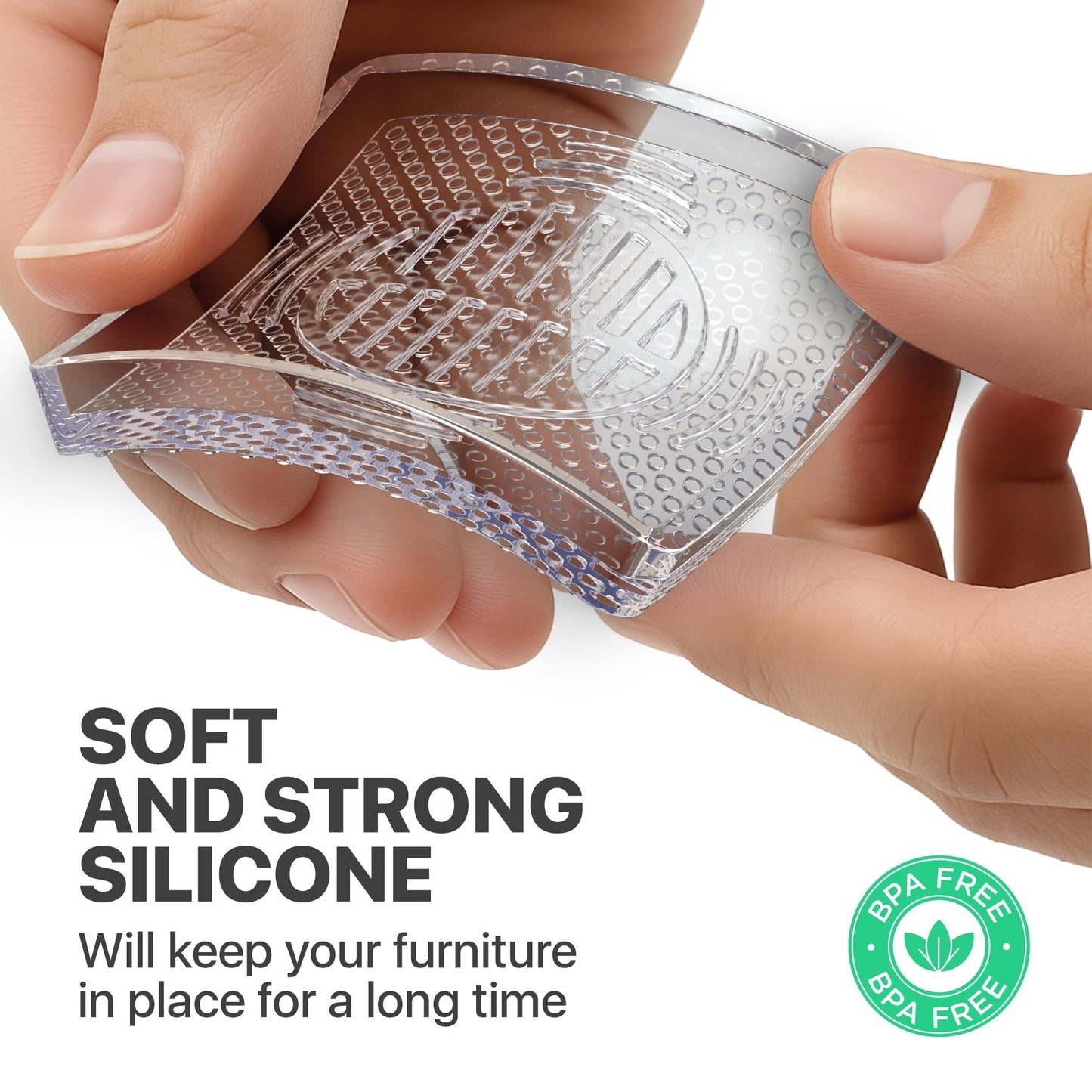 X-Protector Furniture Cups - 4 PCS 3" - Non Slip Furniture Pads for Hardwood Floors - Transparent Floor Protectors - Bed Stoppers to Prevent Sliding - Keep Furniture from Sliding on Floor! (Square)