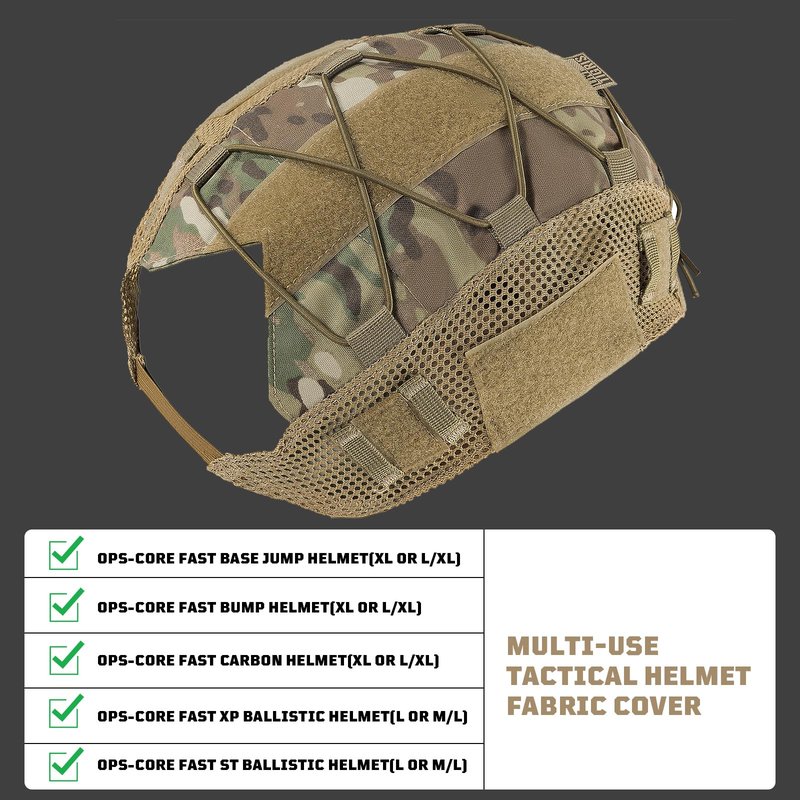 OneTigris Helmet Cover, Tactical Fast Cloth Cover for Fast PJ Helmet in Size M/L, Bump in Size XL or L/XL - Only Cloth