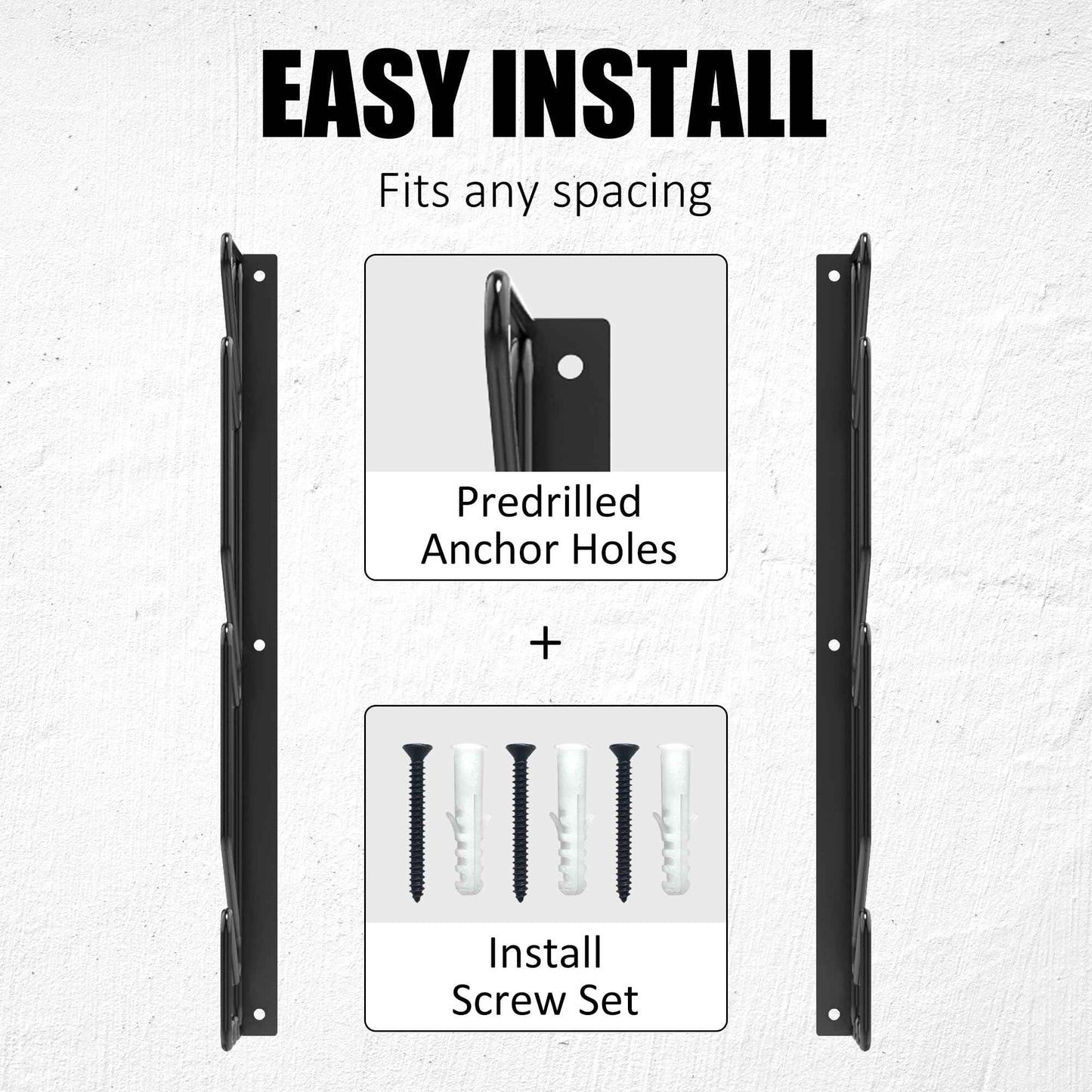 UNIREDPOWER Skateboard Storage Rack, Wall Mounted Organizer Shelf, Wall Display Hanger Holds Up 3 Pairs of Longboard Deck, Garage, Home, Shed