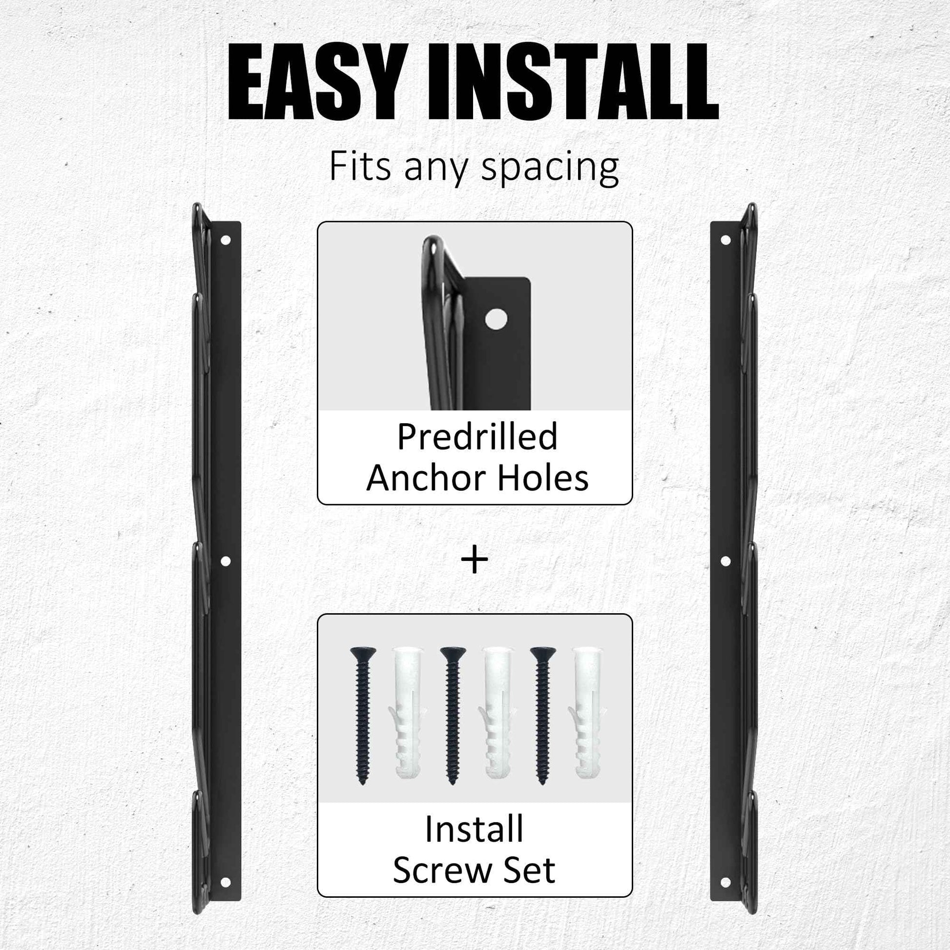 UNIREDPOWER Skateboard Storage Rack, Wall Mounted Organizer Shelf, Wall Display Hanger Holds Up 3 Pairs of Longboard Deck, Garage, Home, Shed