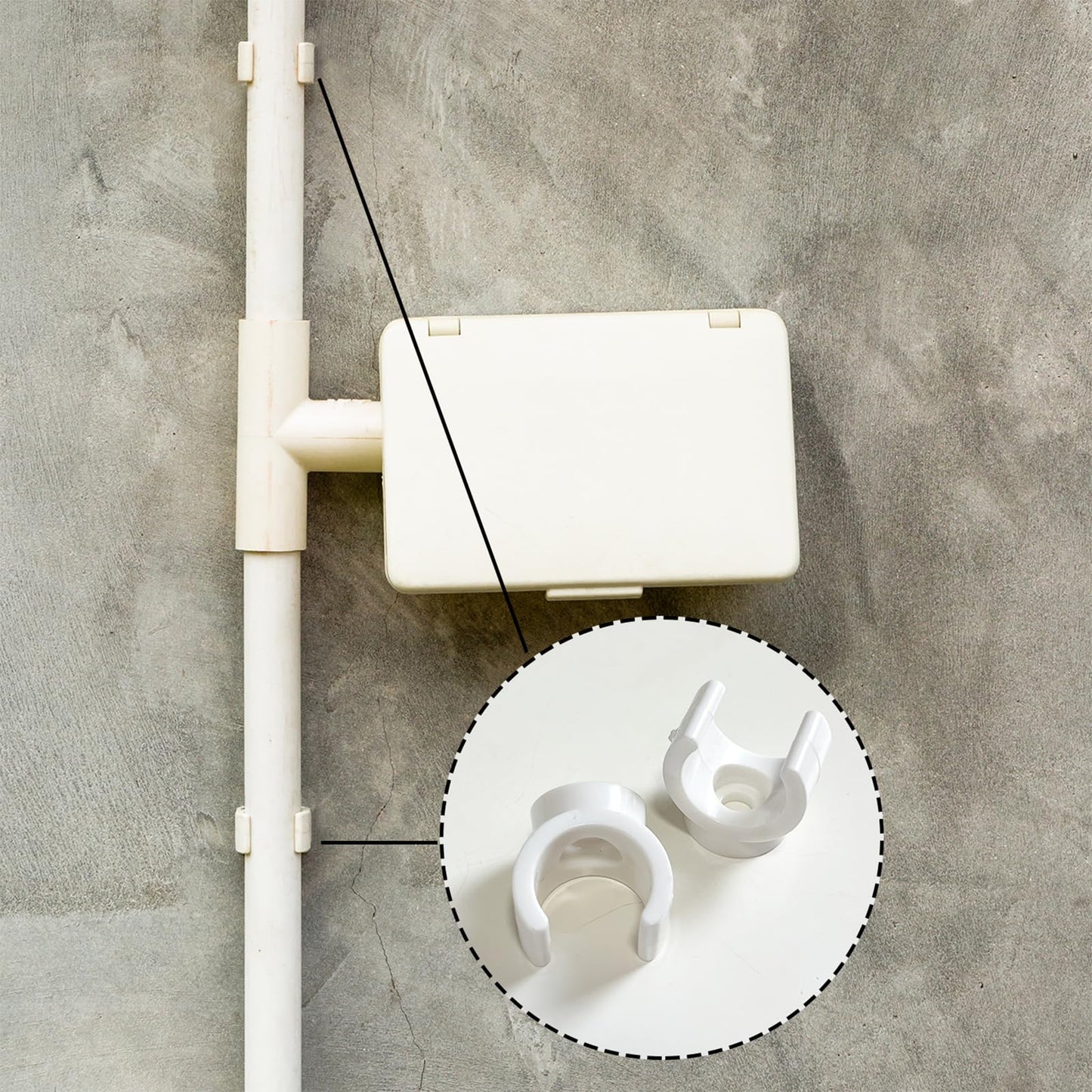 OWMOSYX 50 Pack 3/4 Inch PEX Clips, 20mm Pipe Hangers Pipe Holder PEX Tubing Clamps PVC Water Pipe Support Pipe Clamp Tools, White Plastic U Pipe Clamp Tools (3/4 Inch)