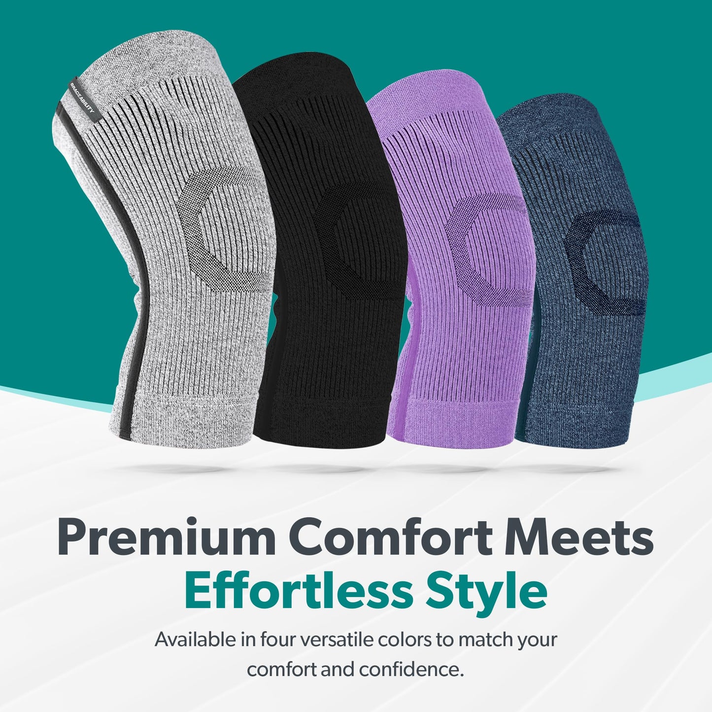 BraceAbility Knee Compression Sleeve - Knit Knee Pain Brace for Men or Women, Arthritis Relief, Meniscus Tear, Running, Workout, Sports, Swelling, Athletic Support for Joint Stability (XL/2XL Gray)
