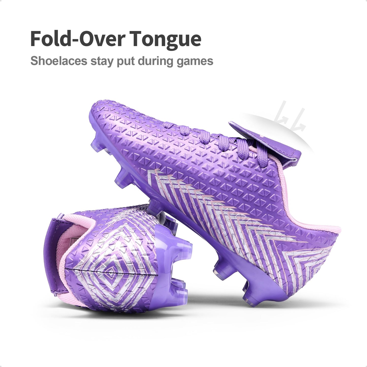 DREAM PAIRS Boys Girls Outdoor Soccer Cleats Firm Ground Football Shoes for Little/Big Kid,Size 13 Little Kid,Light/Purple/Pink,MEGA-2K