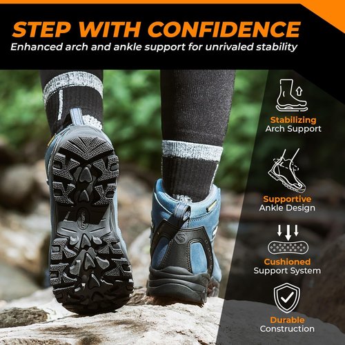 Foxelli Women's Hiking Boots - Lightweight Waterproof Suede Leather for All-Day Comfort & Support