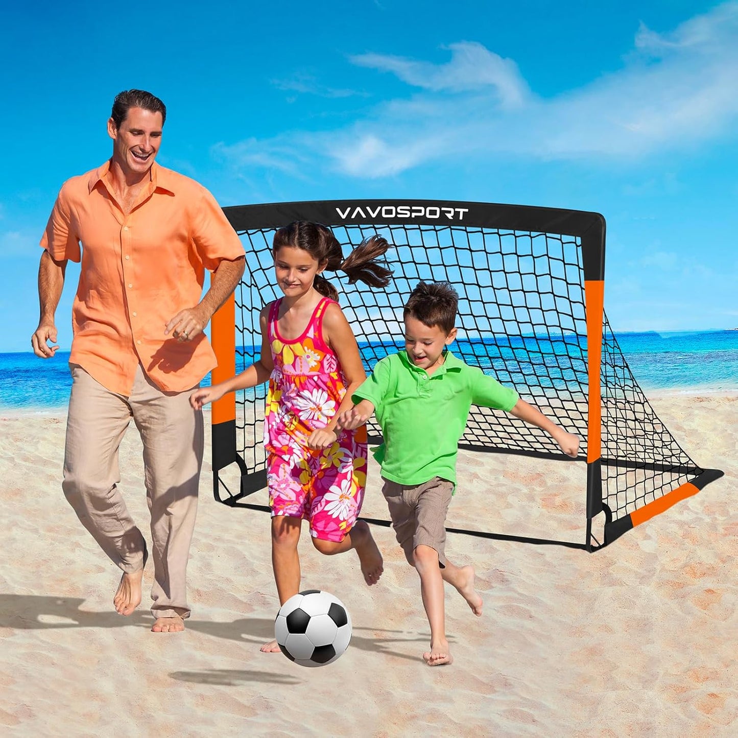 VAVOSPORT Kids Soccer Goals - Portable Mini Soccer Nets Set for Backyard Play | 4x3 & 6x4 ft, Ages 3-14