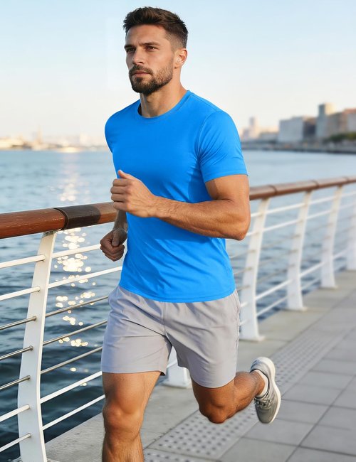MAGCOMSEN Men's UPF 50+ Quick-Dry Athletic T-Shirt | Performance Running & Swim Tee