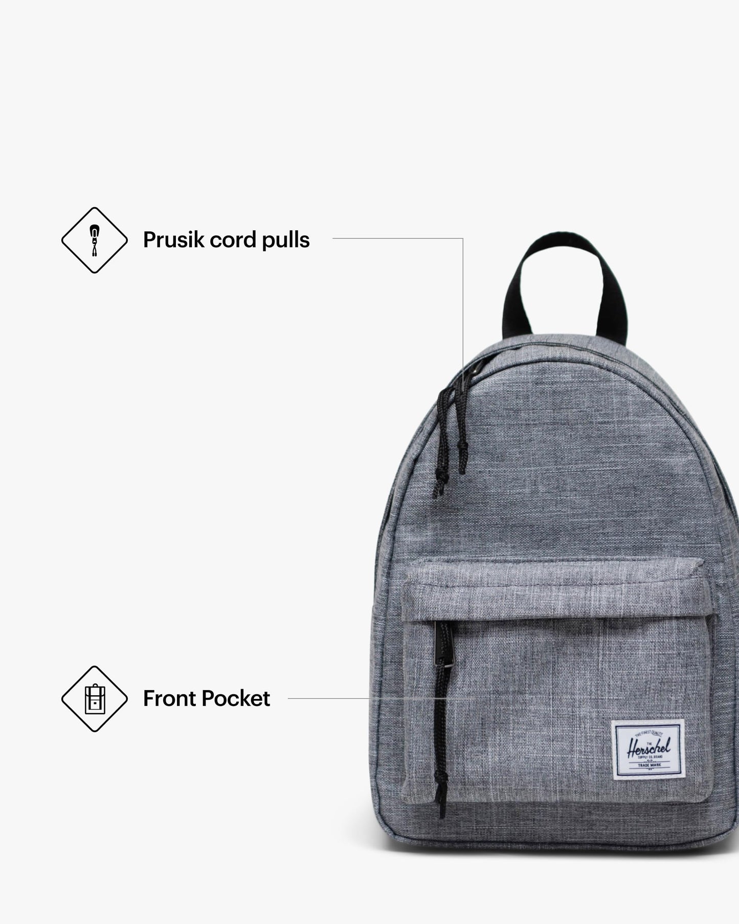 Herschel Classic Backpack, Raven Crosshatch, Mod Mini - 6.5L