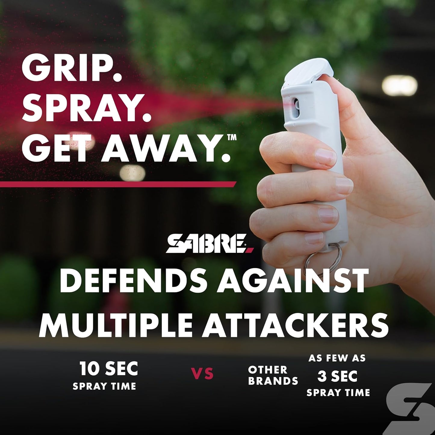 SABRE Pepper Spray - Maximum Strength OC Spray with UV Dye | Fast Flip Top Keychain, 0.54 fl oz