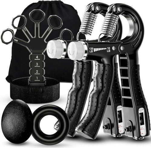 ACOTANT Grip Strength Trainer Set - 5 Pack Hand Grip Strengthener & Finger Exerciser with Carry Bag