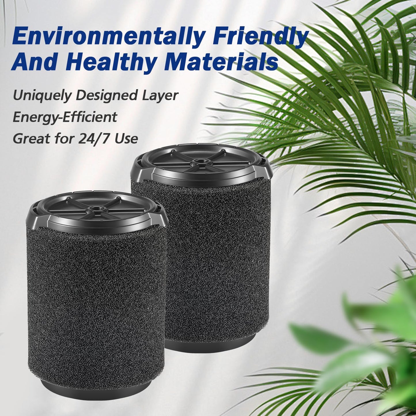 VF7000 Filter Replacement Compatible with 5-20 Gallon Wet/Dry Vacuums Cleaners And Husky 6-9 Gallon Vacuum Cleaners Replacement Filter, 2 Pack
