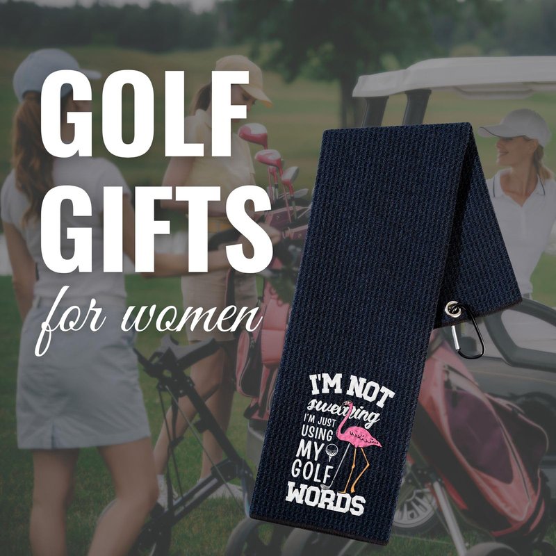 CybGene Golf Gifts for Women, Flamingo Golf Towel, 16”x 24” Microfiber Golf Towel