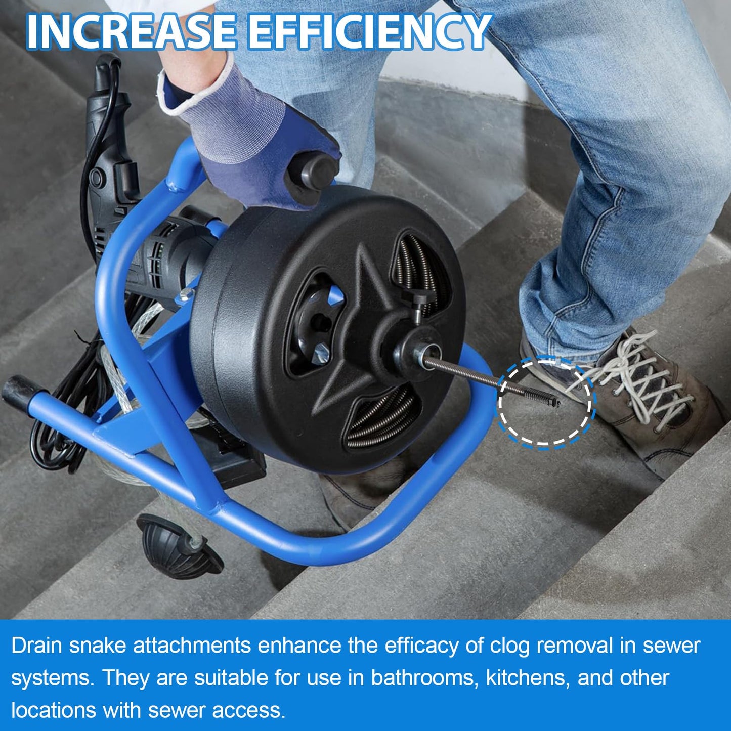 GGTE Upgraded 91037 Cable Repair Coupling for RIDGID Drain Cleaner, 3/8-Inch IW Cable Repair End Parts