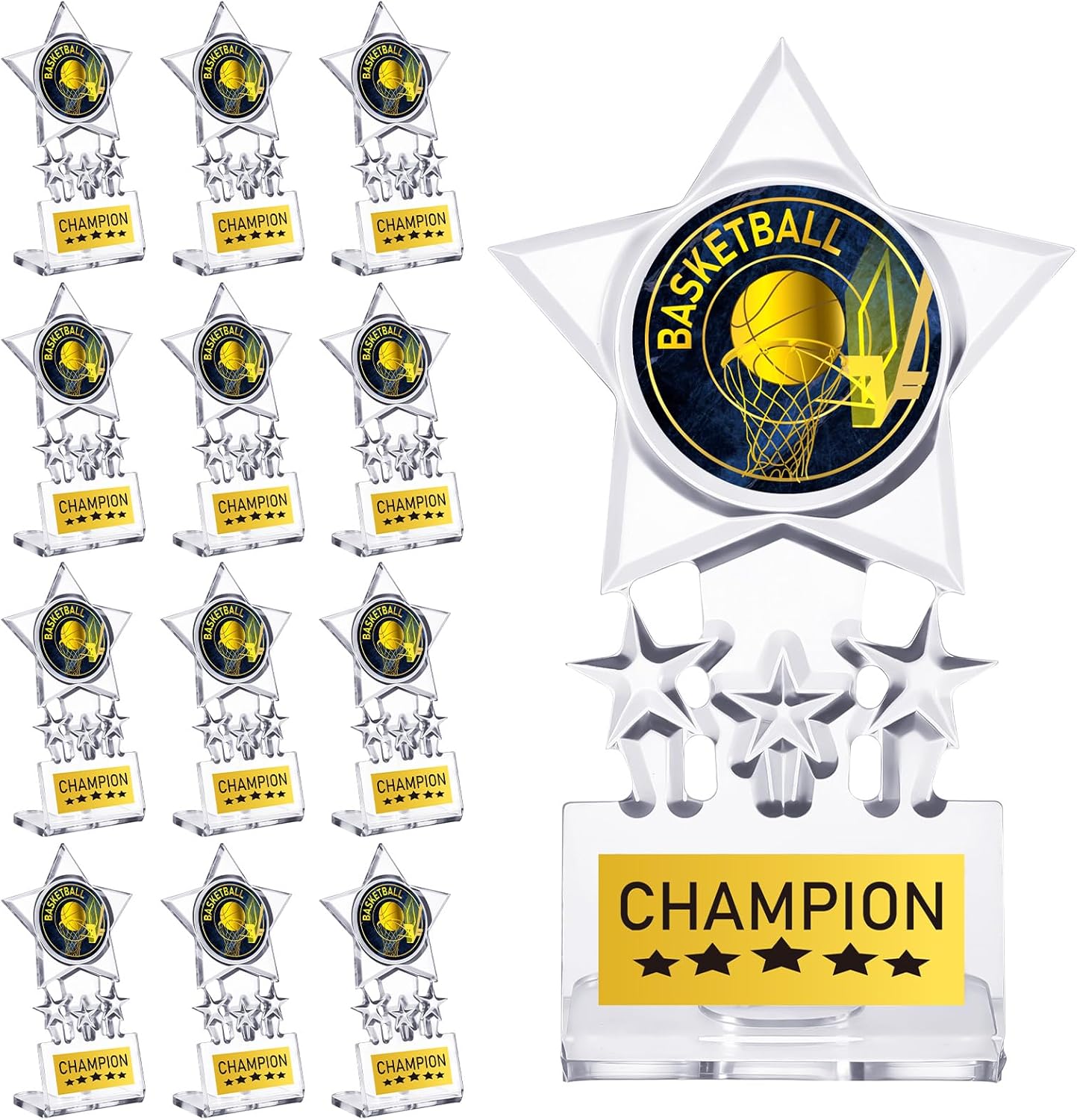 Tondiamo Basketball Trophy - Acrylic Champion Awards for Sports Competitions | Bulk Souvenir Gifts