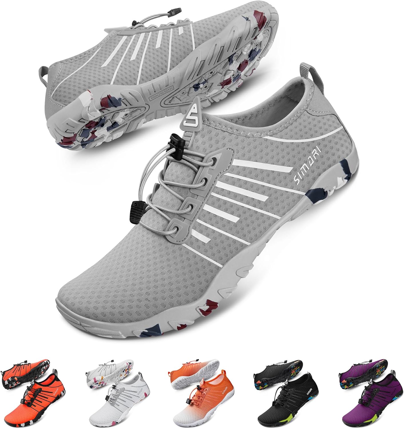 SIMARI Water Shoes - Quick-Dry Aqua Socks for Men & Women | Lightweight Non-Slip Swim Shoes for Beach Sports