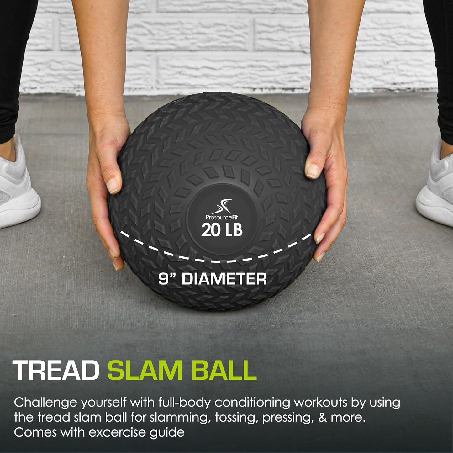 ProsourceFit Slam Medicine Balls - Smooth & Textured Grip for Strength Training | 5-50 lbs Options