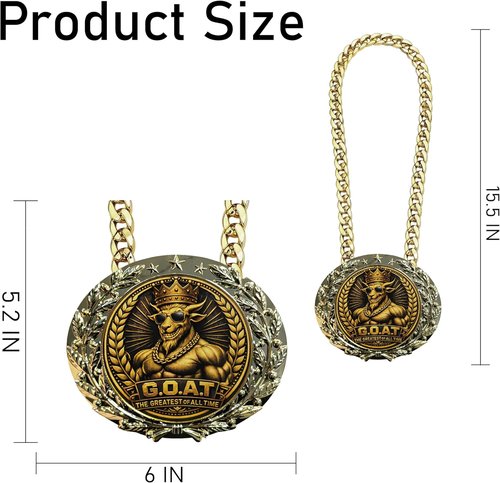 6" Muscle Goat Medal - Champion Sports Award Medal for Football, Soccer, Basketball | Fun Trophy for All Ages