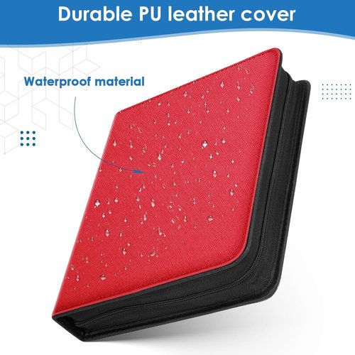 900 Pockets Card Binder - Durable Trading Card Holder Album for Sports & Game Cards | Red