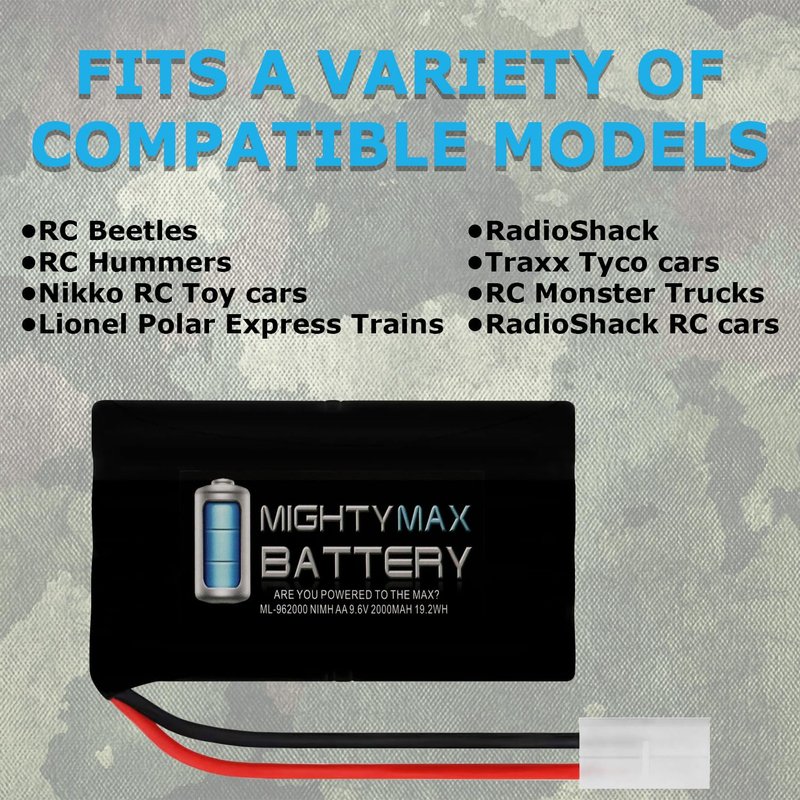 Mighty Max Battery 9.6V NiMH 2000mAh NiMH High Capacity Battery Pack