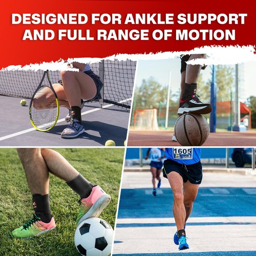 Gviipk Ankle Brace for Sprained Ankle, Quick Lace Up Ankle Brace Support Women Men, Foot Brace Ankle for Plantar Fasciitis Relief and Achilles Tendonitis Wrap, Injury Recover, Running, Sports - M