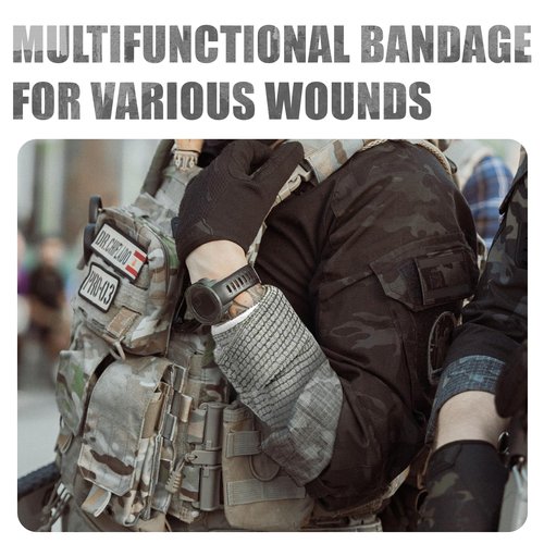 KIWAEZS Israeli Style Emergency Bandage - 6 Inch, Sterile Vacuum Sealed - Combat Tactical First Aid Kit IFAK Supplies - Compression Trauma Wound Dressing, 6 Count