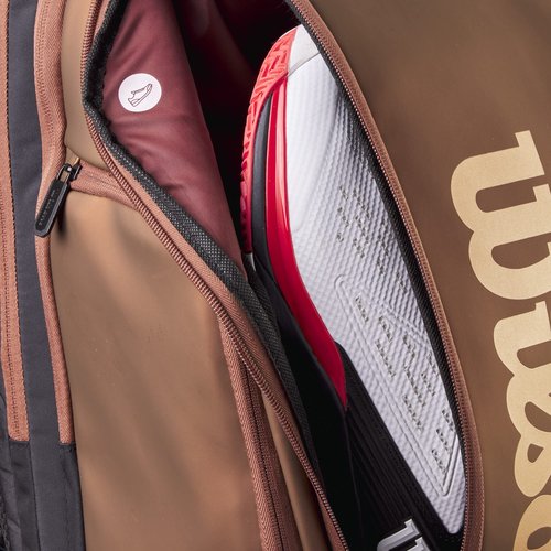 Wilson Pro Staff V14 Super Tour Tennis Backpack - Brown, Holds up to 2 Rackets