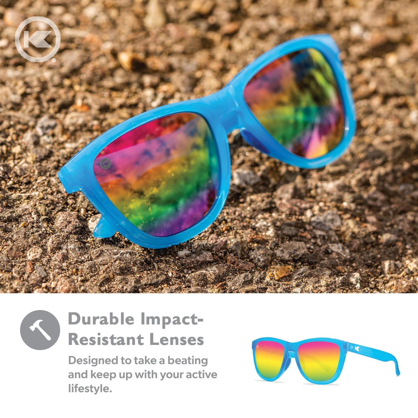 Knockaround Square Polarized Sunglasses for Men & Women - UV400 Protection