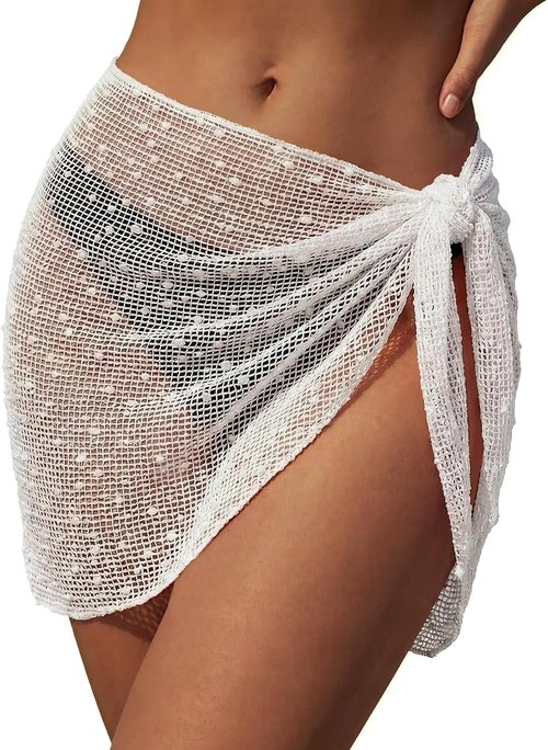 Ekouaer Sarong Wraps - Stylish Beach Cover-Up for Women | Crochet Bikini Swimsuit Skirt S-XXL