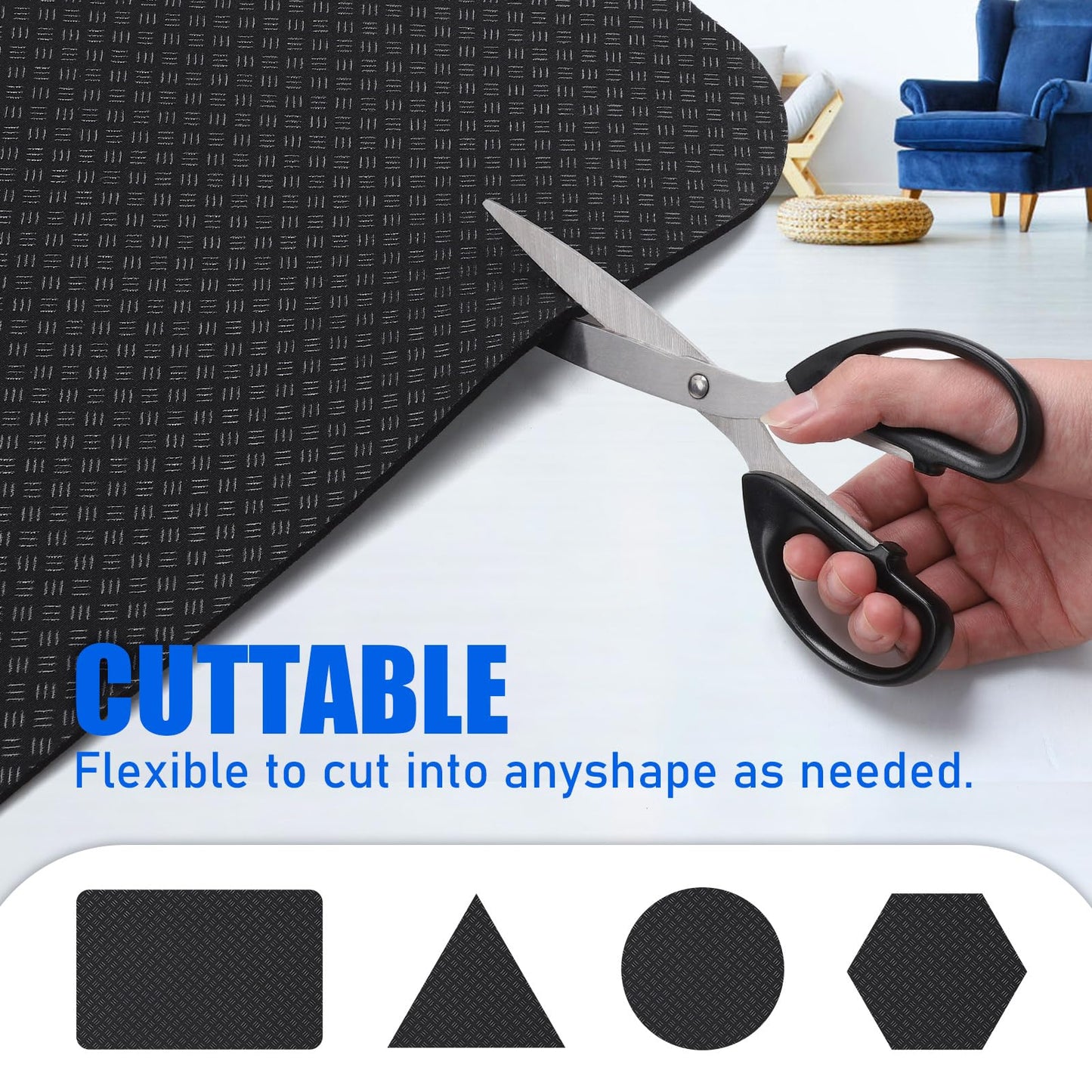 GSDOTZAP Recliner Pads for Hardwood Floors, 30" x 30" Square Non Slip Recliner Floor Protectors to Prevent from Sliding, Anti Slip Furniture Mat Gripper for Under Recliner Sofa Couches Chairs Carpet