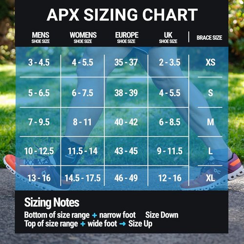 APX Ankle Brace - Adjustable Compression Support for Sprains | Figure-8 Wrap, No Lace Design, Medium