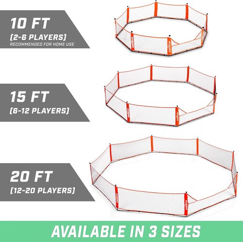 GoSports Gaga Ball Pit - Portable Indoor/Outdoor Gagagon Pit for Schools & Camps | 10ft, 15ft, 20ft Sizes